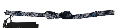 Papillon da uomo Papillon con collo regolabile sottile floreale blu navy