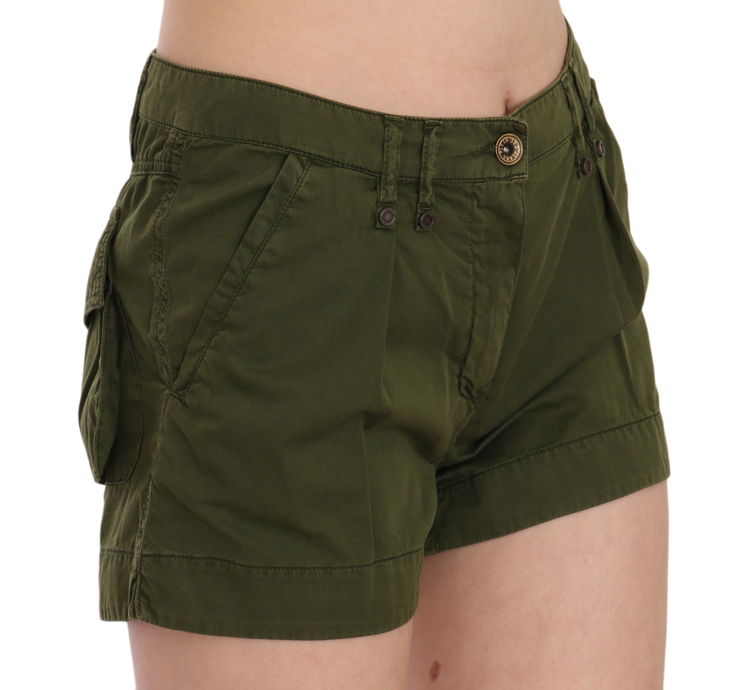 Mini short vert taille moyenne 100 % coton