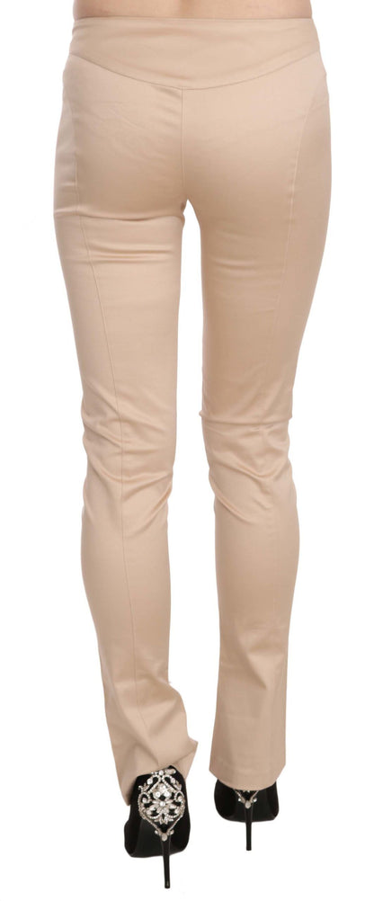 Just Cavalli Elegant Cream Low Waist Skinny Trousers