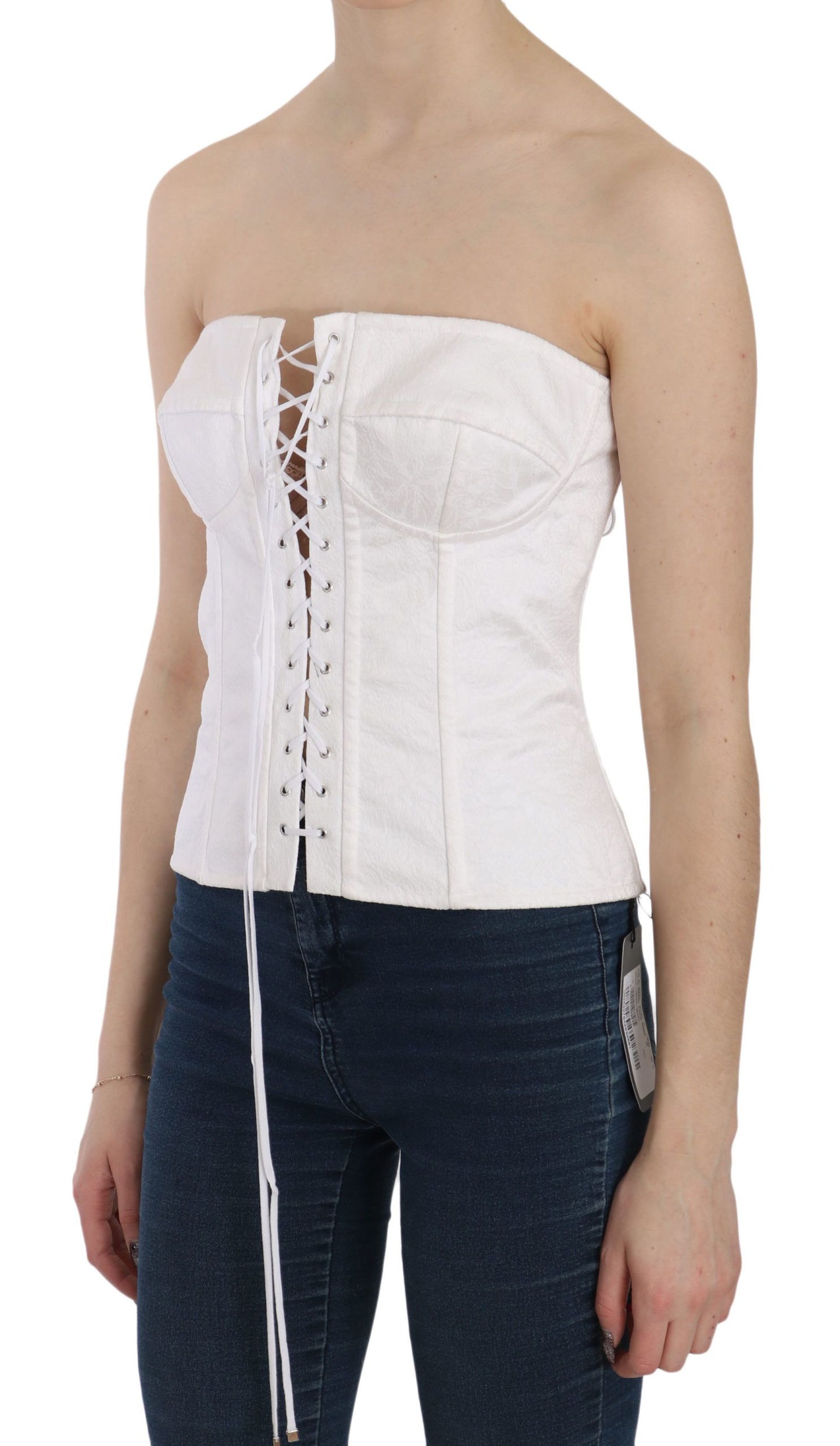 Corsetto bustier in cotone bianco PALERMO