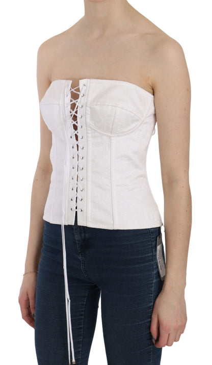 Corset haut bustier en coton blanc PALERMO