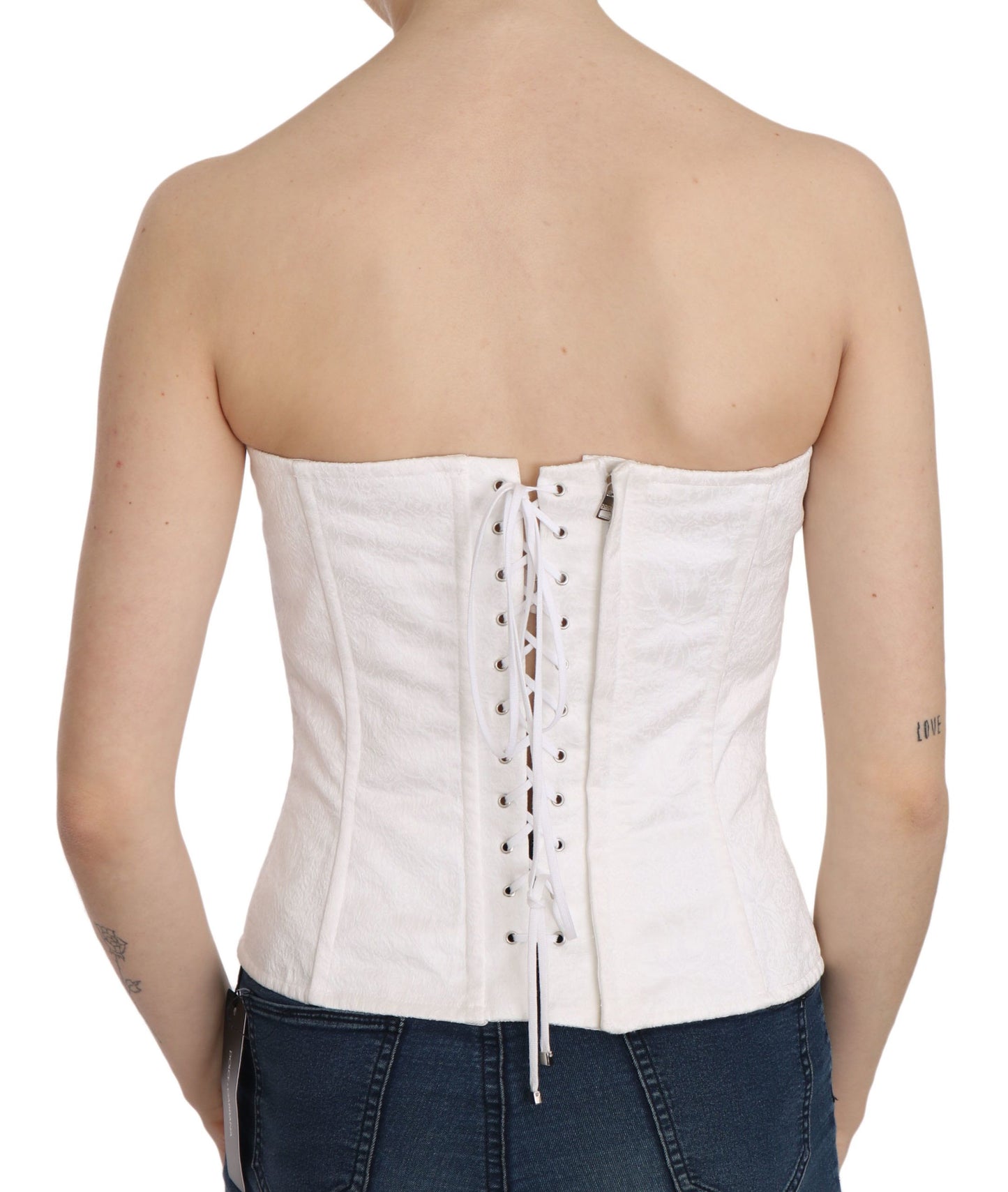 Corsetto bustier in cotone bianco PALERMO