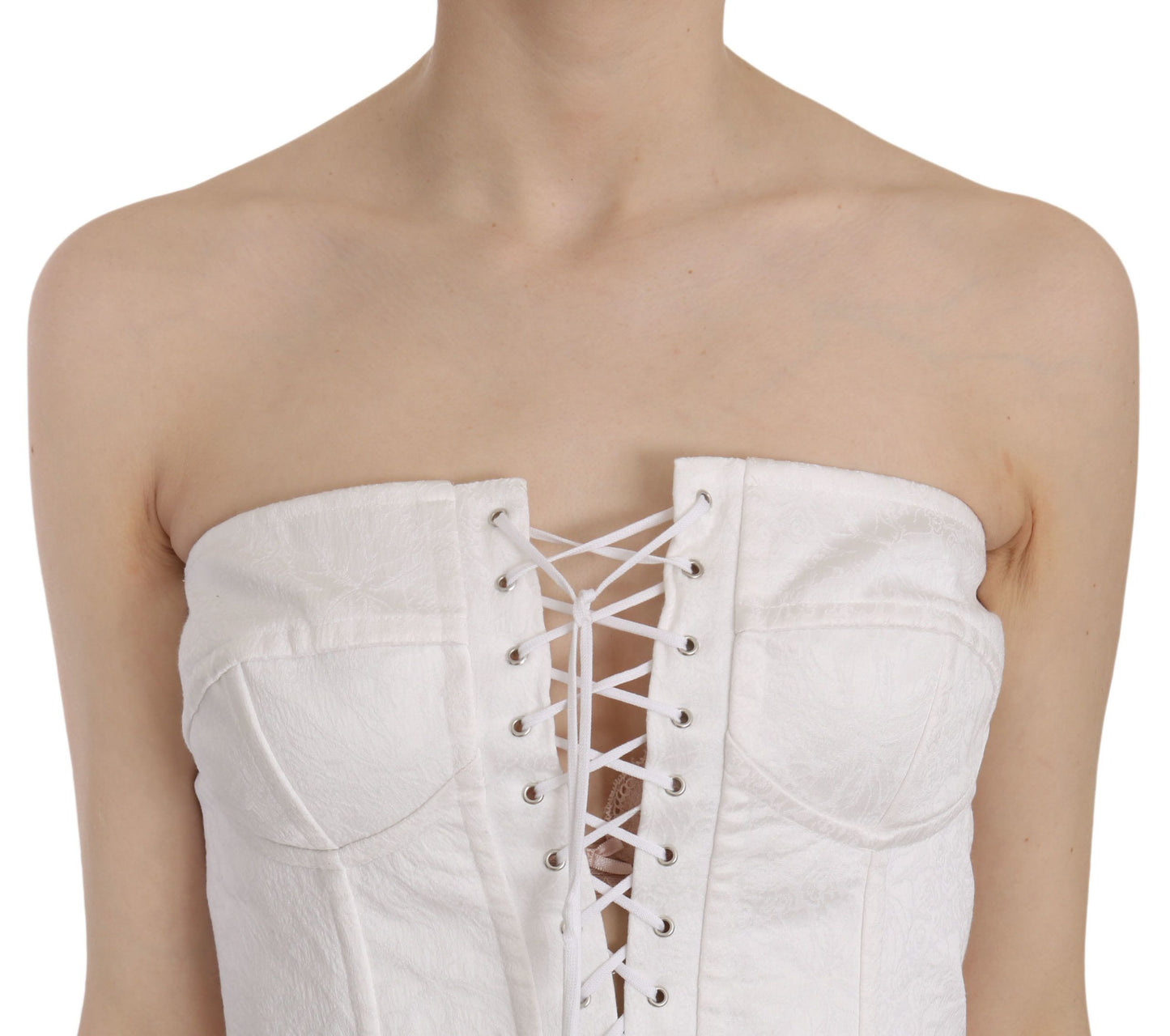 Corsetto bustier in cotone bianco PALERMO