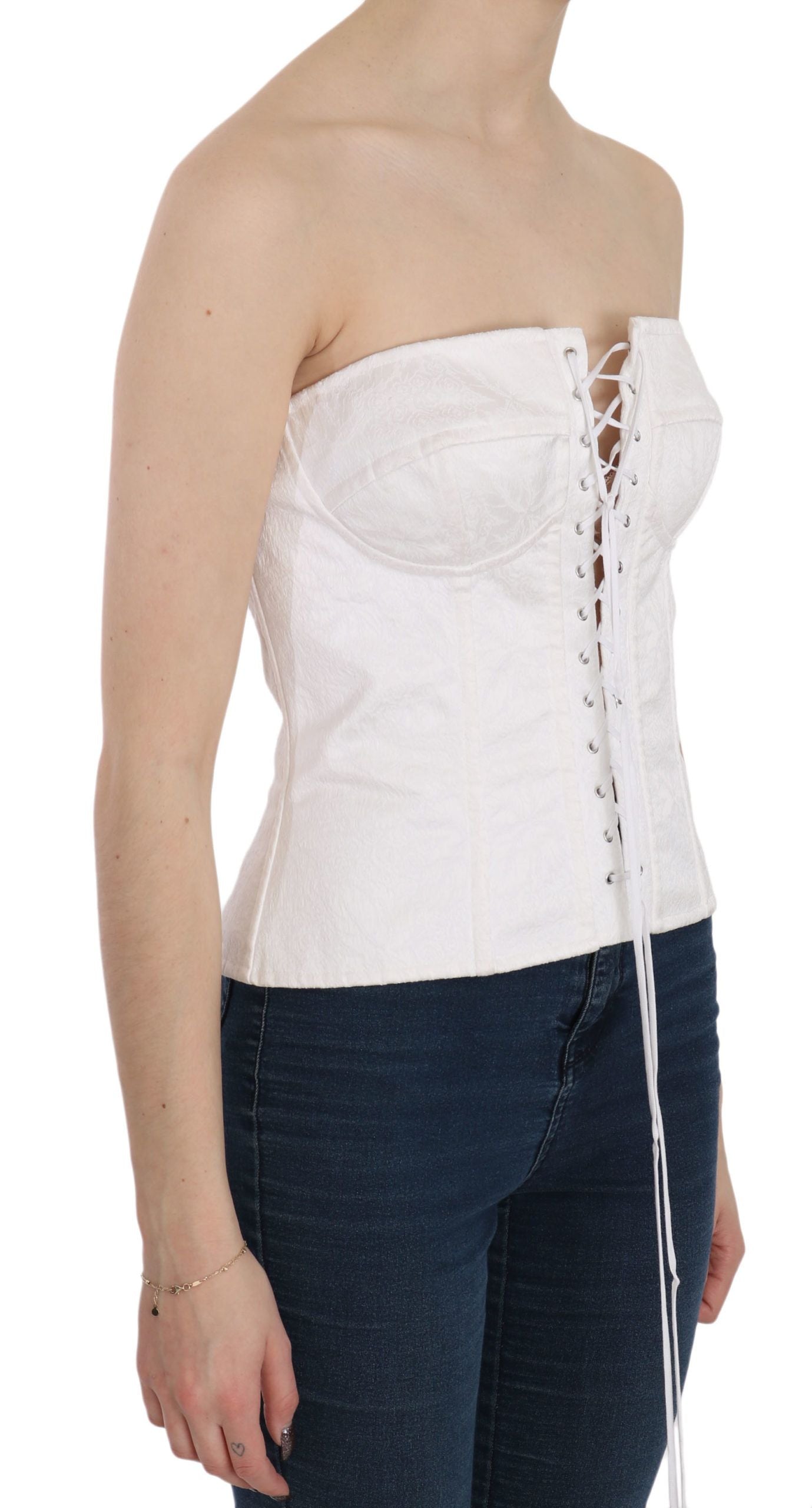 Corsetto bustier in cotone bianco PALERMO