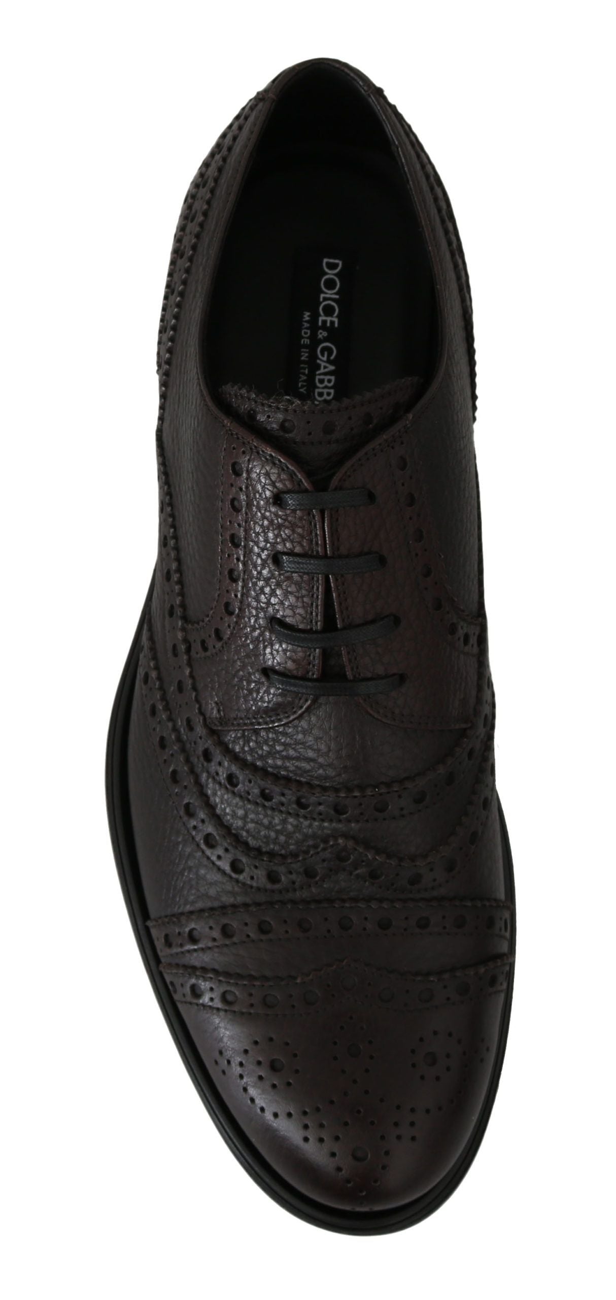 Scarpe eleganti derby brogue in pelle marrone