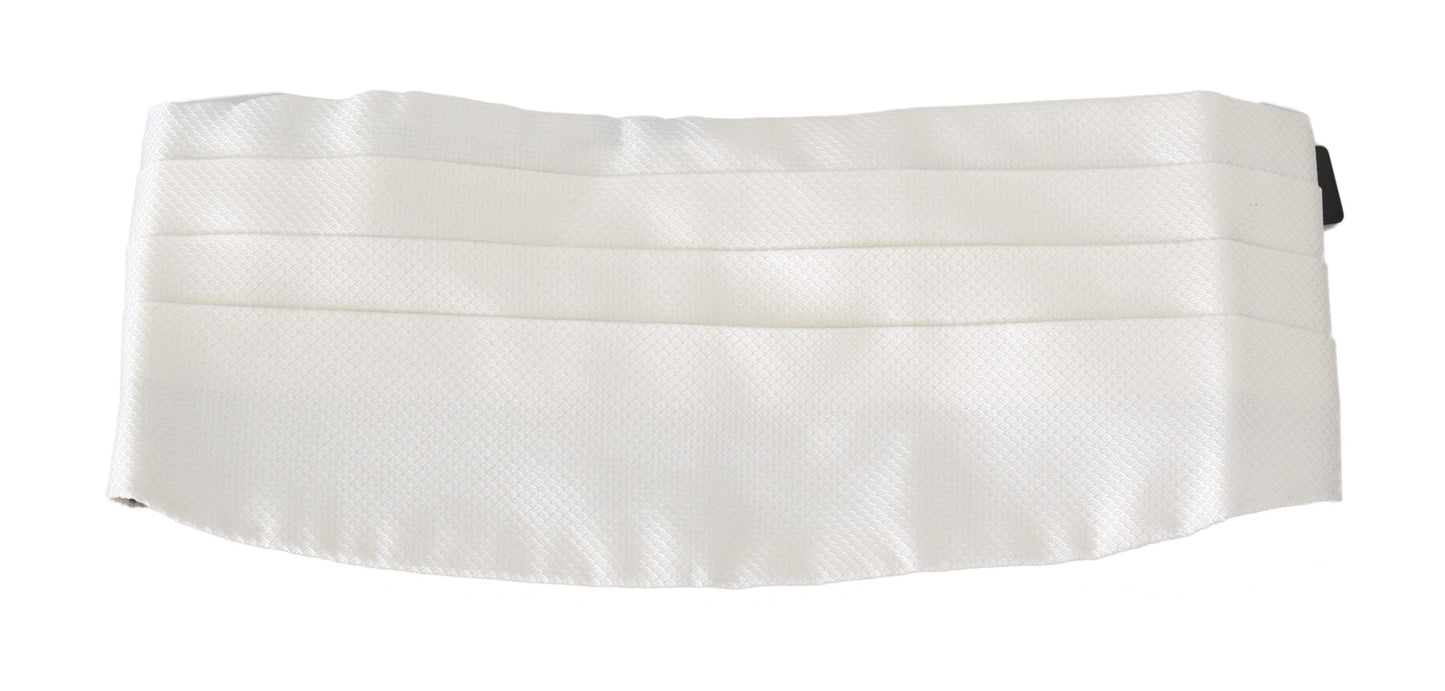 Ceinture homme blanche 100% soie Cummerbund