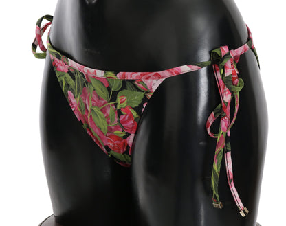 Bas de bikini imprimé Rose noir, vêtements de plage