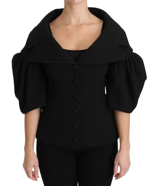 Cappotto formale nero Giacca in lana vergine