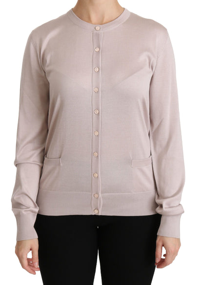 Maglione con top in pizzo a maniche lunghe rosa in seta