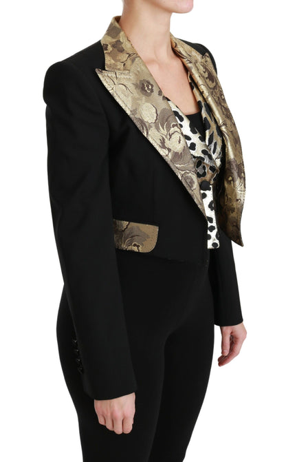 Schwarze Jacquard-Weste, Blazer, Mantel, Wolljacke