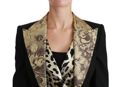 Schwarze Jacquard-Weste, Blazer, Mantel, Wolljacke