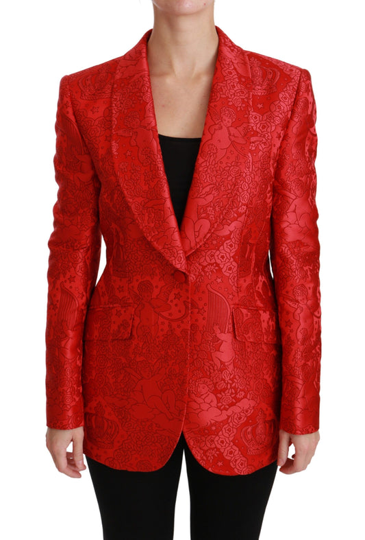 Giacca cappotto blazer angelo floreale rosso