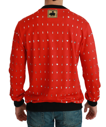 Maglione di cristallo rosso del maiale dell'anno