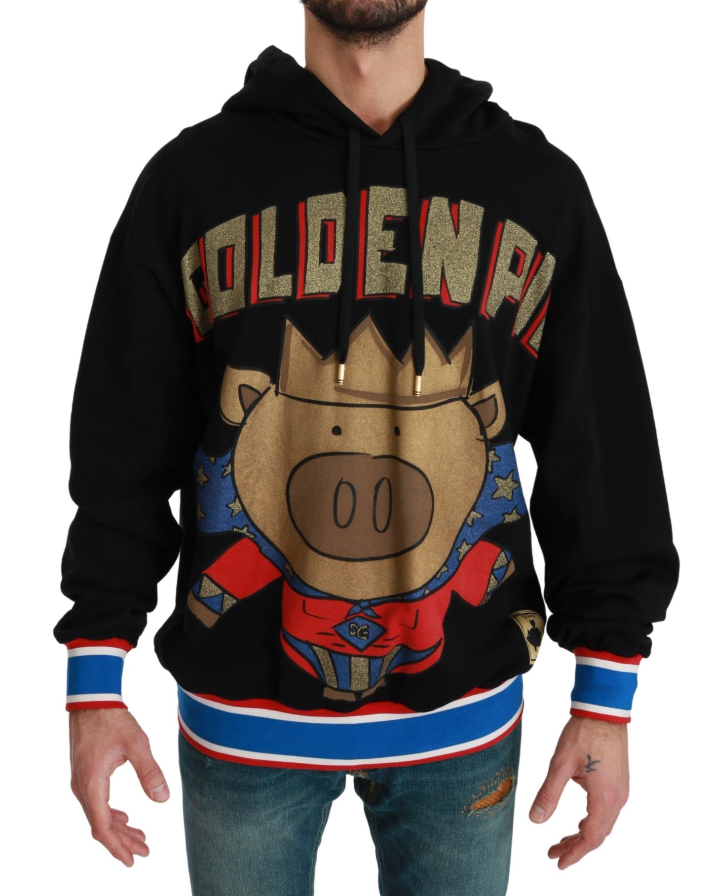 Dolce & Gabbana Elegant Hooded Pullover With Regal Motif