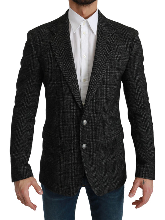 Blazer da giacca slim fit a quadri scozzesi grigi