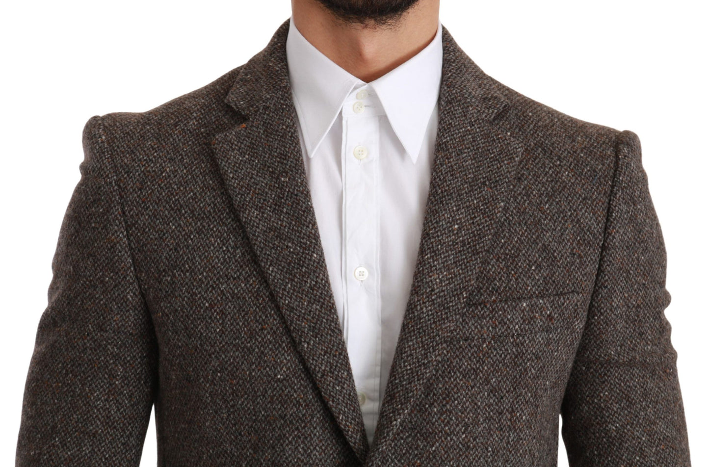 Dolce & Gabbana Elegant Brown Slim Fit Wool Blend Blazer