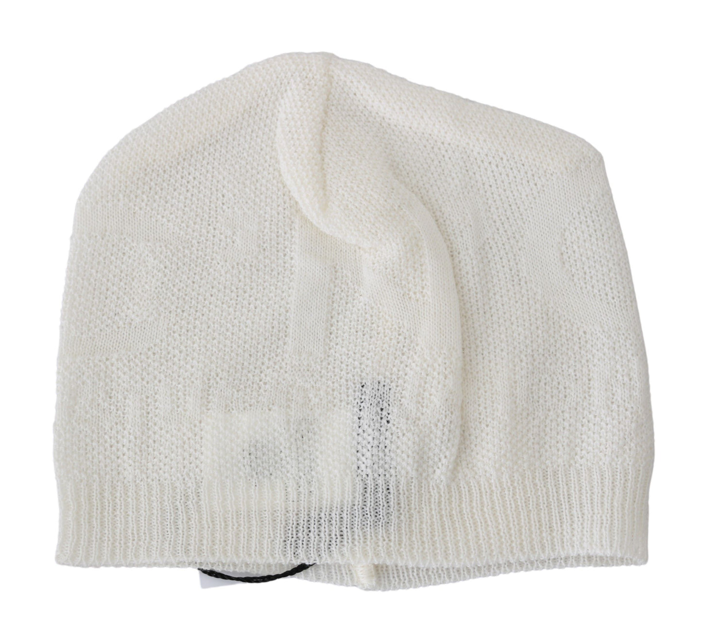 Cappello Beanie in misto lana bianco con marchio