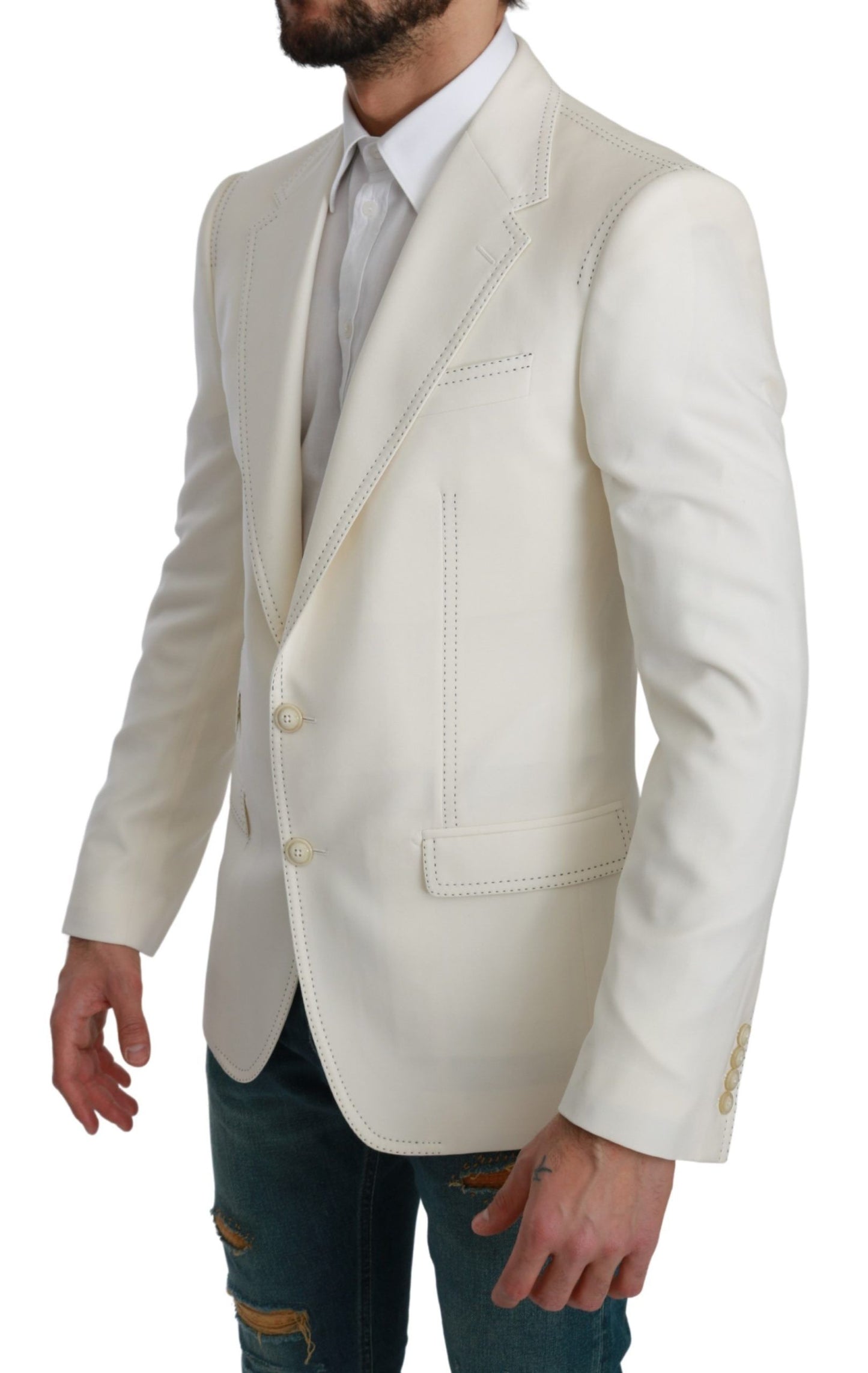 Blazer formale monopetto color crema SICILIA