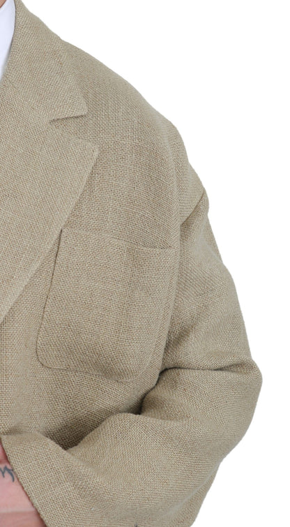 Cappotto giacca beige Cappotto blazer in iuta 100%.