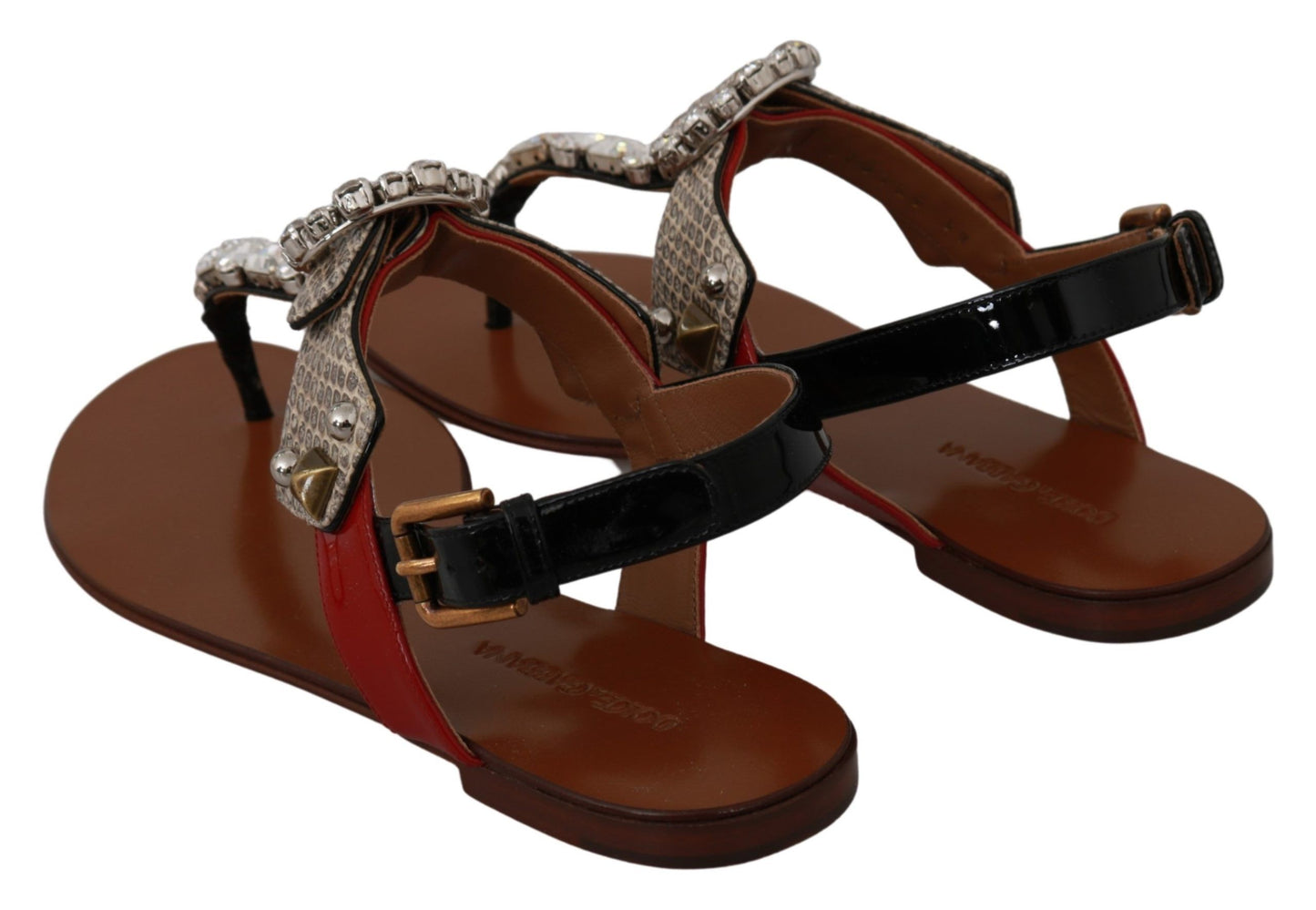 Leder Ayers Crystal Sandalen Flip Flops Schuhe