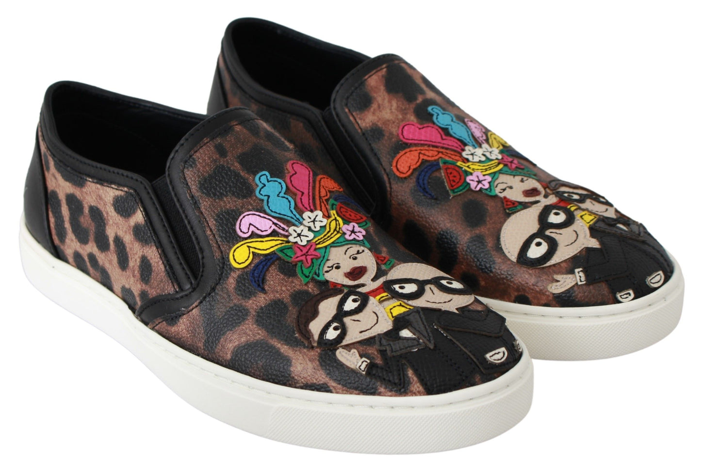 #dgfamily Loafers-Schuhe aus Leder mit Leopardenmuster