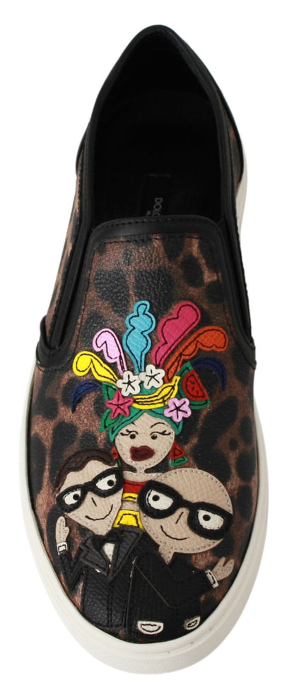 Mocassins en cuir léopard #dgfamily