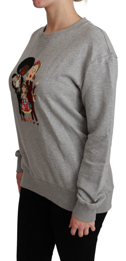 Pull gris en coton #dgfamily