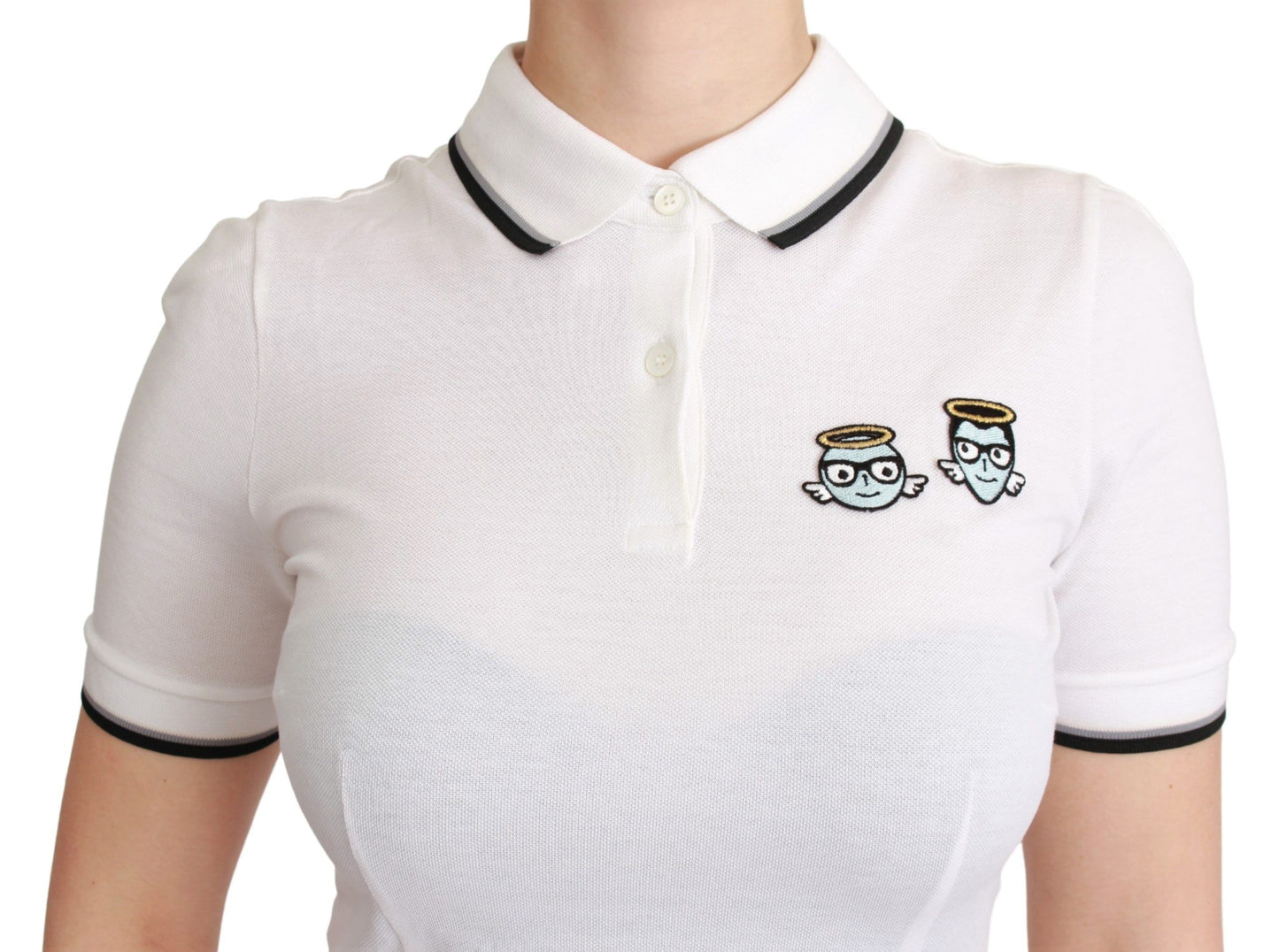 Weißes Baumwoll-Poloshirt #dgfamily