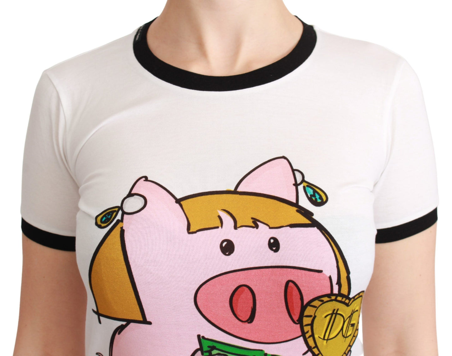 Weißes YEAR OF THE PIG Top-Baumwoll-T-Shirt