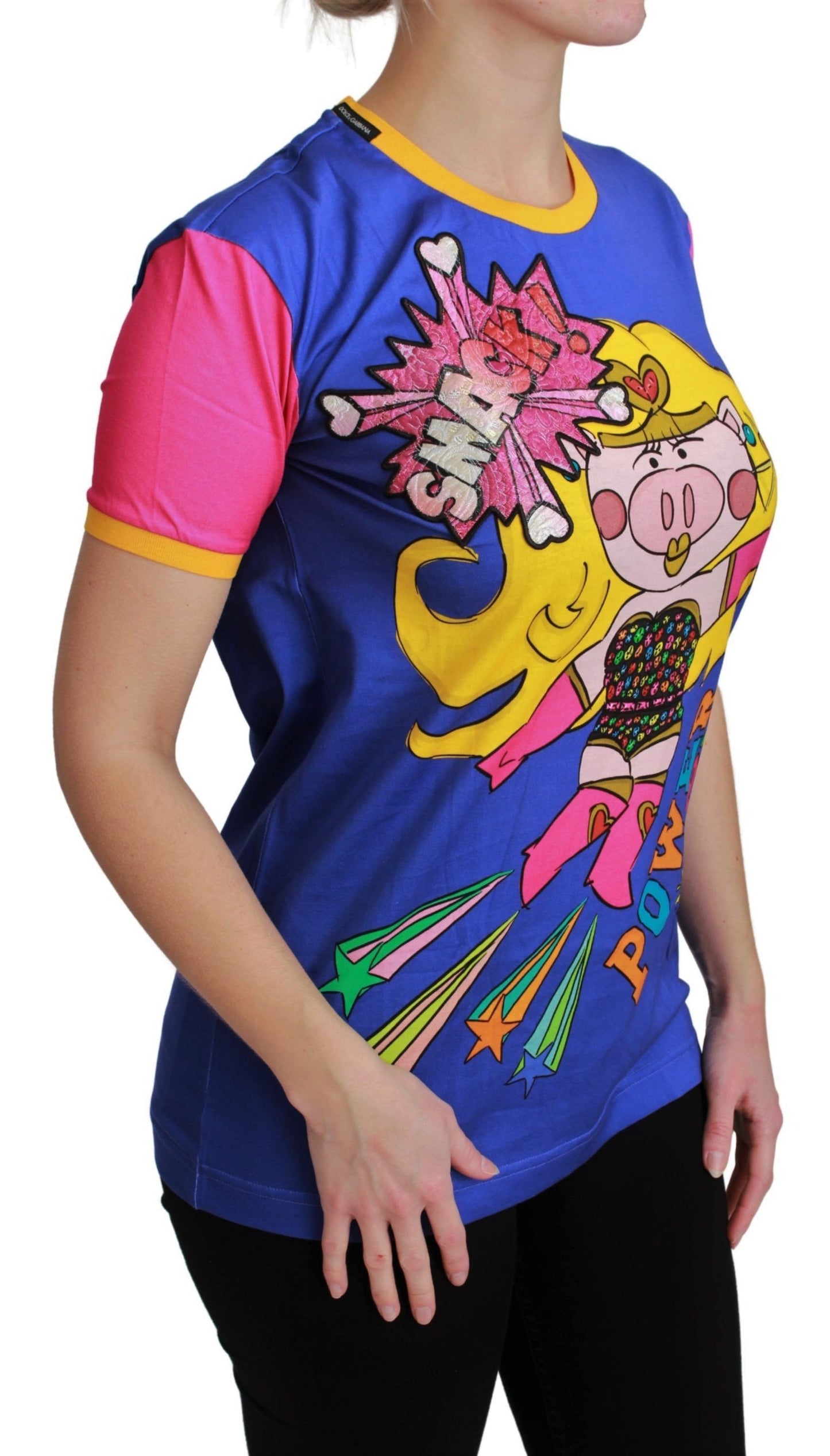 T-shirt in cotone viola PIG SUPERGIRL