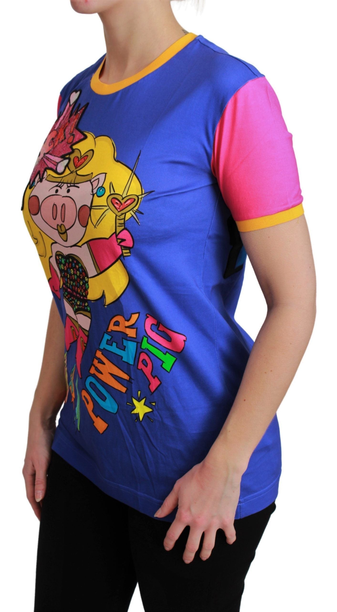 T-shirt in cotone viola PIG SUPERGIRL