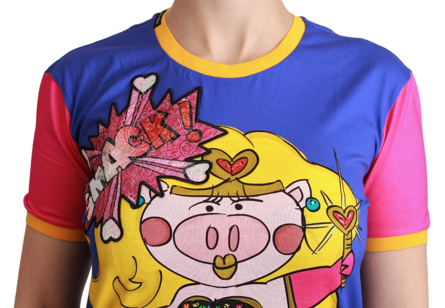 Lilafarbenes PIG SUPERGIRL Top-Baumwoll-T-Shirt