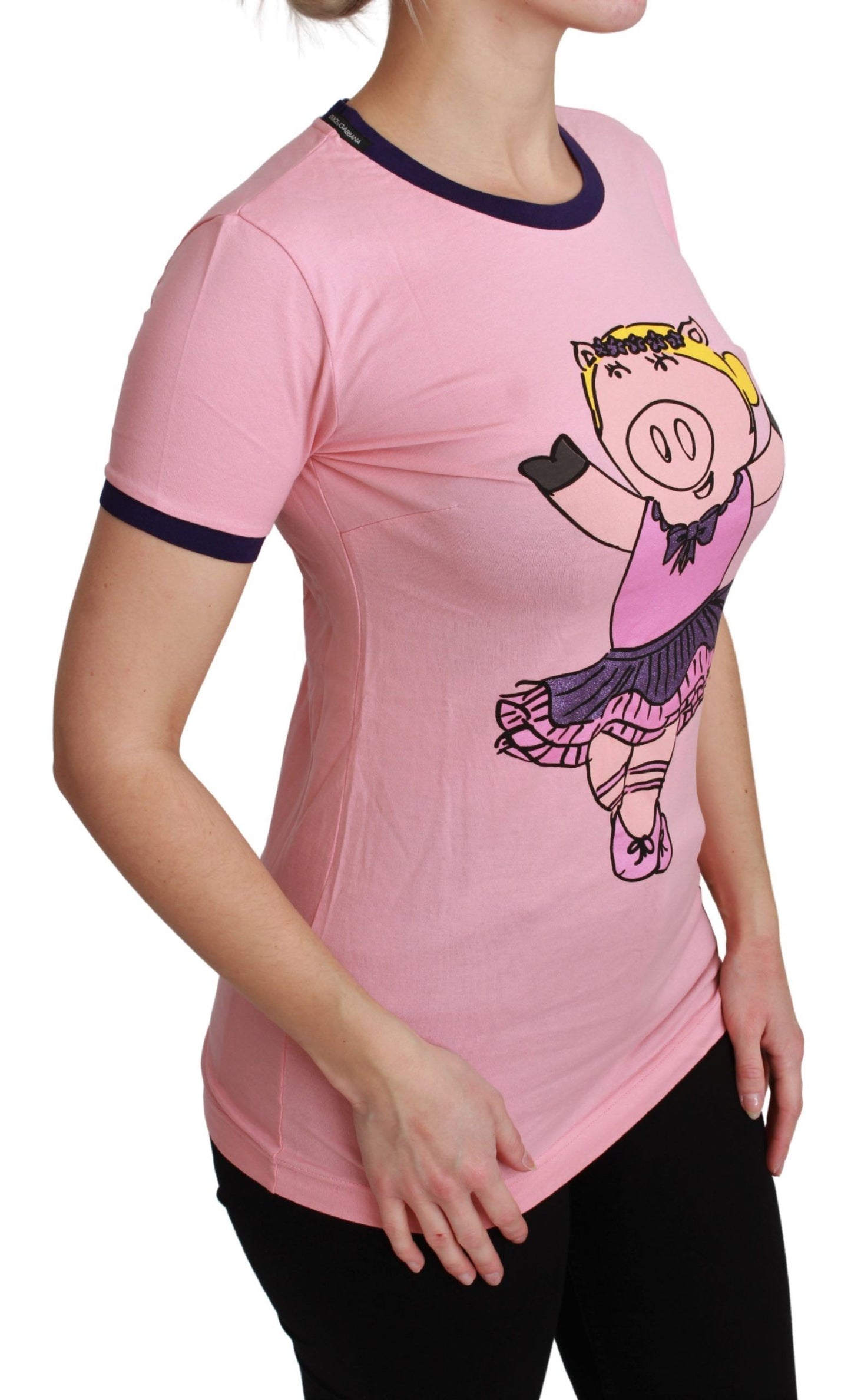 T-shirt rosa in cotone YEAR OF THE PIG