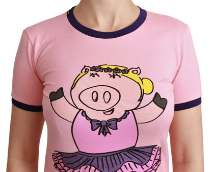 T-shirt rosa in cotone YEAR OF THE PIG