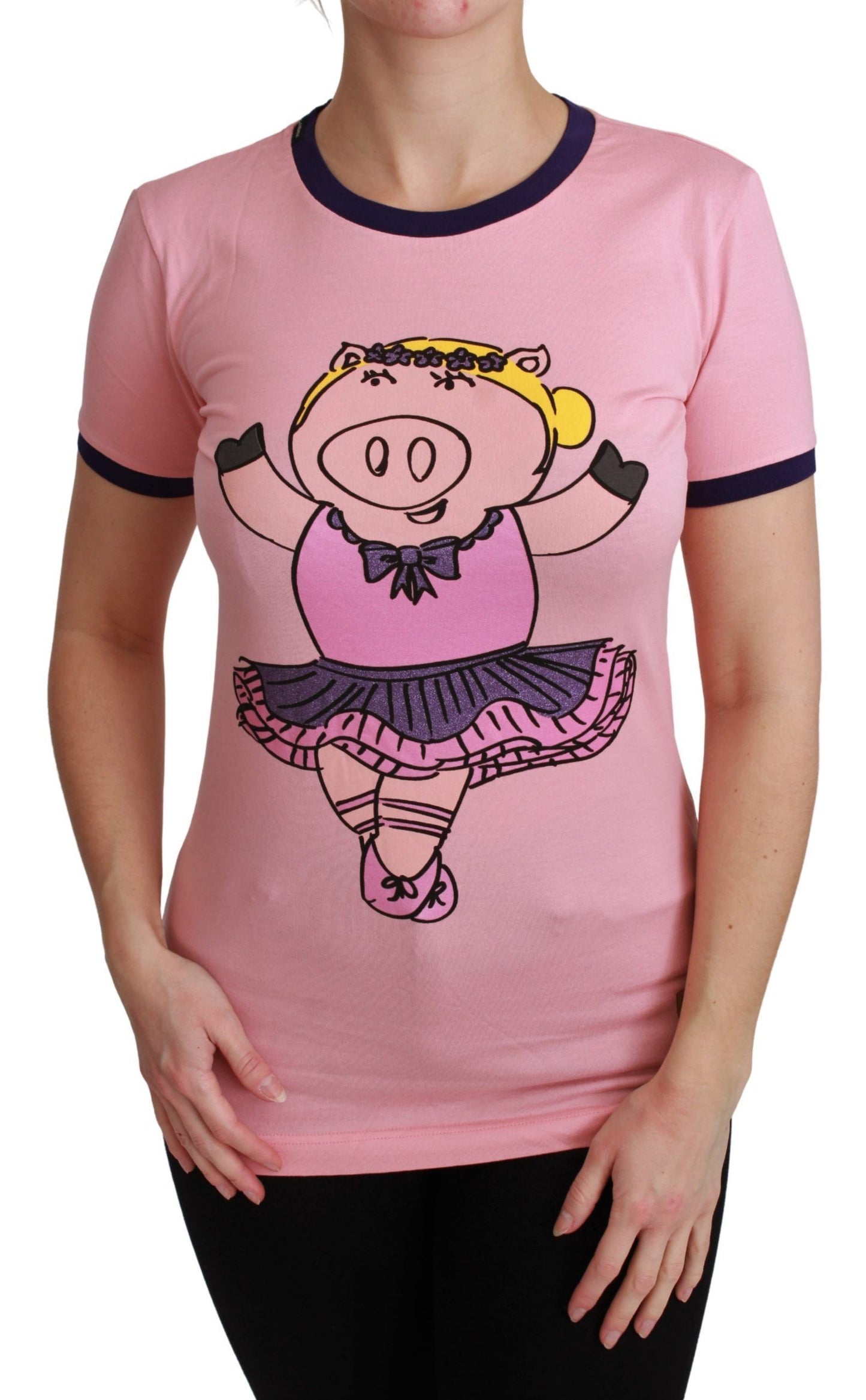 T-shirt en coton rose ANNÉE DU COCHON