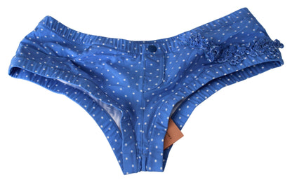 Costume da bagno blu con pantaloncini da spiaggia e pantaloni bikini