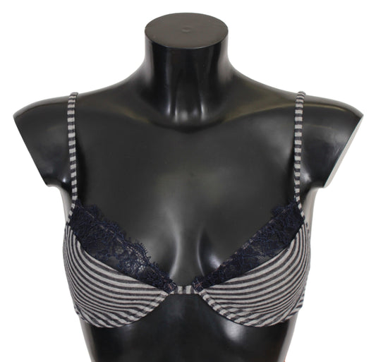 Intimo reggiseno reggiseno in pizzo a righe blu