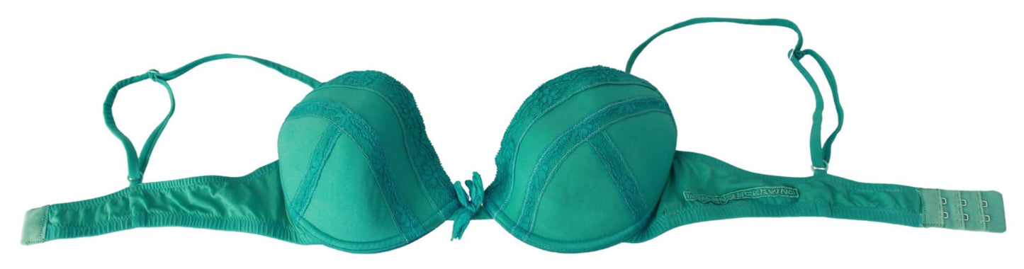 Soutien-gorge push-up vert, sous-vêtements 100 % coton