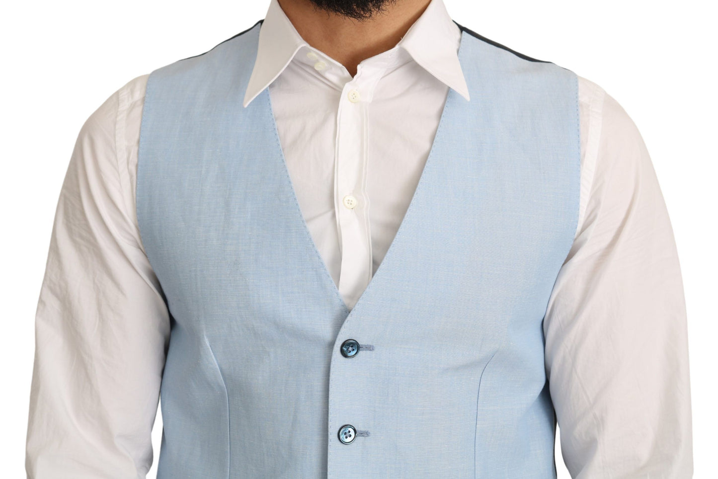 Gilet formale in viscosa elasticizzata blu