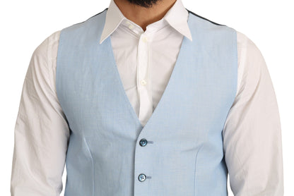 Gilet formale in viscosa elasticizzata blu