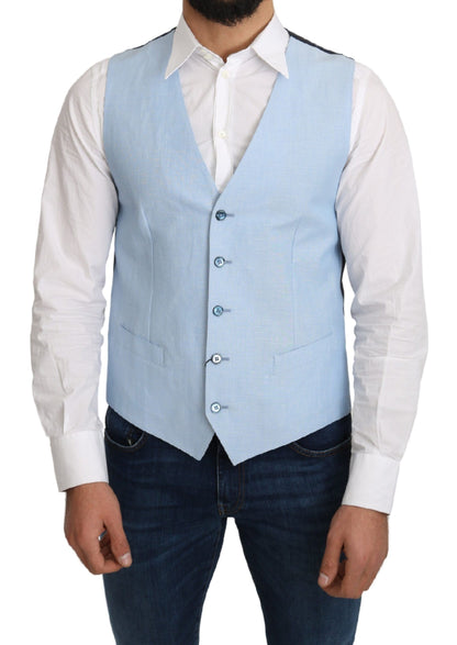 Gilet formale in viscosa elasticizzata blu