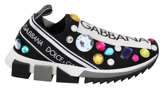 Scarpe sneakers in cristallo multicolore nero