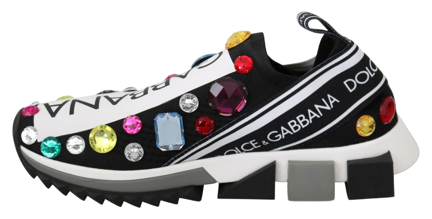 Scarpe sneakers in cristallo multicolore nero