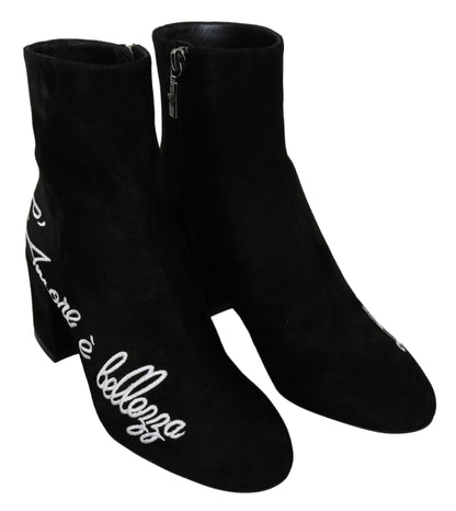 Chaussures bottes L'Amore E'Bellezza en daim noir