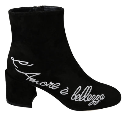 Chaussures bottes L'Amore E'Bellezza en daim noir