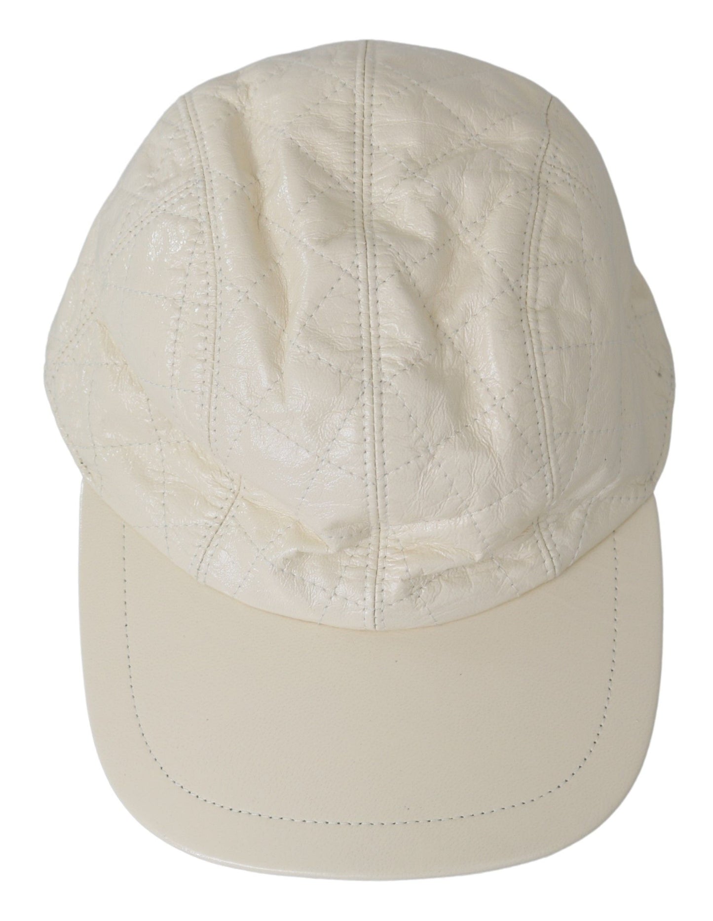 Cappello da baseball in pelle 100% pelle di agnello bianco