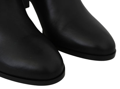 Chaussures bottes Madalie 80 en cuir noir