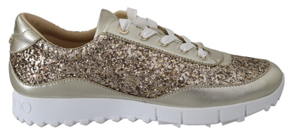 Sneakers Monza anticate in pelle color oro