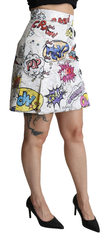 Dolce & Gabbana Chic Cartoon Brocade Mini Skirt