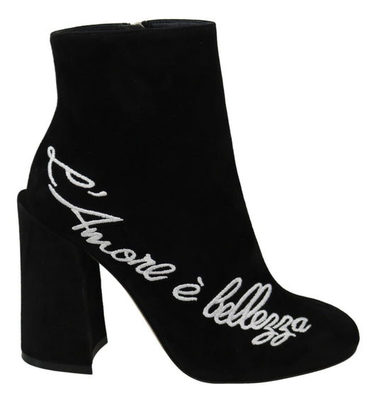 Chaussures bottes L'Amore E'Bellezza en daim noir